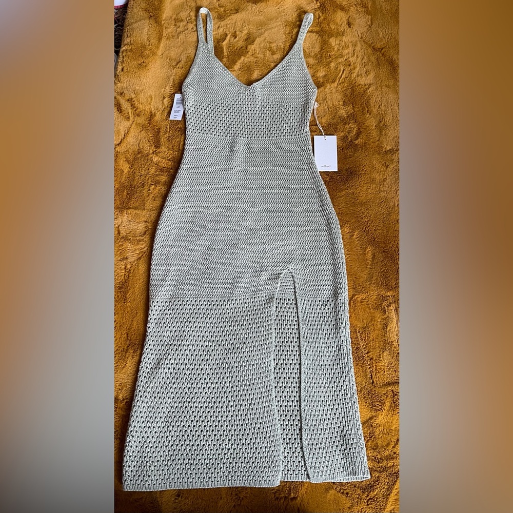 Aritzia Wilfred Crochet Slit Dress